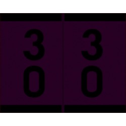 Barkley SFDM Compatible "30" Double Digit Labels, Laminated Stock, 1-3/16" X 1-1/2" Individual Numbers - Roll of 500