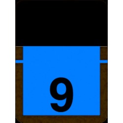 Tab Compatible Numeric "9" Labels, Vinyl Kimdura Stock, 1" x 3/4" Individual Numbers - Roll of 500