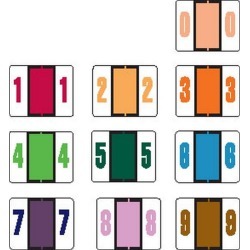 Tab Compatible Numeric Labels, Vinyl Kimdura Stock, 1" X 1.25" Individual Numbers - Roll of 500