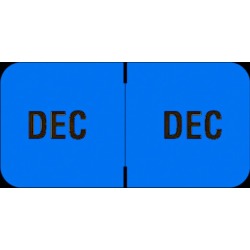 Barkley FMBLM Compatible "Dec" Month Labels, Laminated Stock,1-1/2" x 3/4", Individual Months - Roll of 250