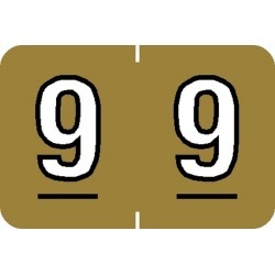 Barkley NBKM Compatible Numeric "9" Labels, Laminated Stock, 1" X 1-1/2" Individual Numbers - Roll of 500