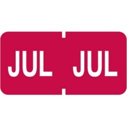 Tab Compatible "Jul" Month Labels, Vinyl Kimdura Stock, 1" X 1/2", Individual Months - Roll of 500