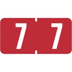 Tab Compatible Mini Numeric "7" Labels, Vinyl Kimdura Stock, 1/2" X 1" Individual Numbers - Roll of 1000