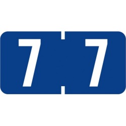Tab Compatible Mini Numeric "7" Labels, Vinyl Kimdura Stock, 1/2" X 1" Individual Numbers - Roll of 500
