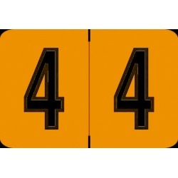 Barkley NCPM Compatible Numeric "4" Labels, Laminated Stock, 1" X 1-1/2" Individual Numbers - Roll of 500