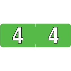 Barkley NBAM Compatible Mini "4" Numeric Labels, Laminated Stock, 1/2" X 1-1/2" Individual Numbers - Roll of 500