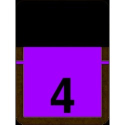 Tab Compatible Numeric "4" Labels, Vinyl Kimdura Stock, 1" x 3/4" Individual Numbers - Roll of 500