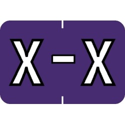 Barkley ABKM Compatible "X" Labels, Laminated Stock, 1" X 1-1/2" Individual Letters - Roll of 500