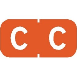 Tab Compatible Mini "C" Labels, Vinyl Kimdura Stock, 1/2" X 1" Individual Letters - Roll of 500