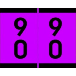 Barkley SFDM Compatible "90" Double Digit Labels, Laminated Stock, 1-3/16" X 1-1/2" Individual Numbers - Roll of 500