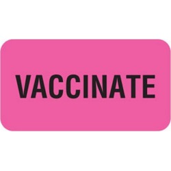 Vaccinate 1-5/8" x 7/8" Fl-Pink Label (Roll of 560)