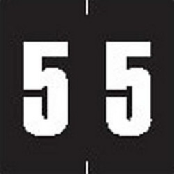 IEC/AFV Compatible Numeric "5" Labels, Unlaminated, 1-7/8" X 1-7/8" Individual Numbers - Roll of 500