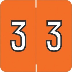 Barkley FNBRM Compatible "3" Numeric Labels, Laminated Stock, 1-1/2" x 1-1/2" Individual Numbers - Roll of 500