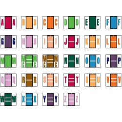 Tab Compatible Alpha Labels, Vinyl Kimdura Stock, 1" X 1.25" Individual Letters - Roll of 500