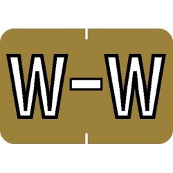 Barkley ABKM Compatible "W" Labels, Laminated Stock, 1" X 1-1/2" Individual Letters - Roll of 500