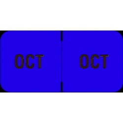 Barkley FMBLM Compatible "Oct" Month Labels, Laminated Stock,1-1/2" x 3/4", Individual Months - Roll of 250