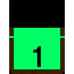 Tab Compatible Numeric "1" Labels, Vinyl Kimdura Stock, 1" x 3/4" Individual Numbers - Roll of 500