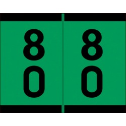 Barkley SFDM Compatible "80" Double Digit Labels, Laminated Stock, 1-3/16" X 1-1/2" Individual Numbers - Roll of 500