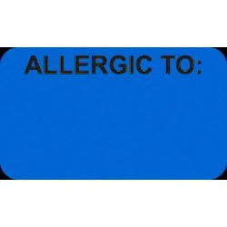 Allergic To: 1-1/2" x 7/8" Fl-Orange Label (Roll of 250)