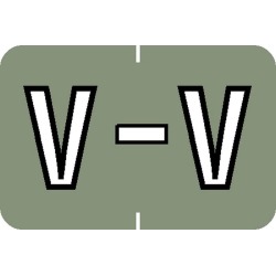 Barkley ABKM Compatible "V" Labels, Laminated Stock, 1" X 1-1/2" Individual Letters - Roll of 500