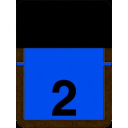 Tab Compatible Numeric "2" Labels, Vinyl Kimdura Stock, 1" x 3/4" Individual Numbers - Roll of 500