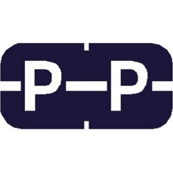 Tab Compatible Mini "P" Labels, Vinyl Kimdura Stock, 1/2" X 1" Individual Letters - Roll of 500
