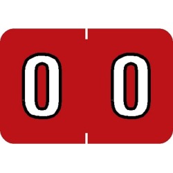 Barkley NBKM Compatible Numeric "0" Labels, Laminated Stock, 1" X 1-1/2" Individual Numbers - Roll of 500