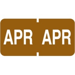 Tab Compatible "Apr" Month Labels, Vinyl Kimdura Stock, 1" X 1/2", Individual Months - Roll of 500