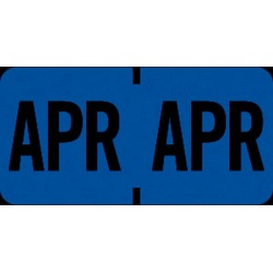Tab Compatible "Apr" Month Labels, Vinyl Kimdura Stock, 1" X 1/2", Individual Months - Roll of 1000
