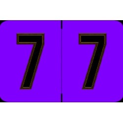 Barkley NCPM Compatible Numeric "7" Labels, Laminated Stock, 1" X 1-1/2" Individual Numbers - Roll of 500