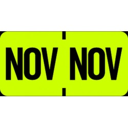 Tab Compatible "Nov" Month Labels, Vinyl Kimdura Stock, 1" X 1/2", Individual Months - Roll of 1000