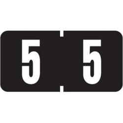 Tab Compatible Mini Numeric "5" Labels, Vinyl Kimdura Stock, 1/2" X 1" Individual Numbers - Roll of 1000
