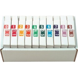Tab Compatible Mini Numeric Labels, Vinyl Kimdura Stock, 1/2" X 1" Individual Numbers - Roll of 500
