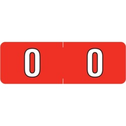 Barkley NBAM Compatible Mini "0" Numeric Labels, Laminated Stock, 1/2" X 1-1/2" Individual Numbers - Roll of 500