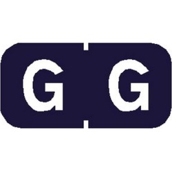 Tab Compatible Mini "G" Labels, Vinyl Kimdura Stock, 1/2" X 1" Individual Letters - Roll of 500