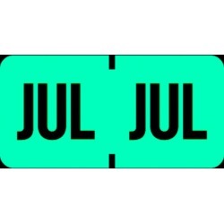 Tab Compatible "Jul" Month Labels, Vinyl Kimdura Stock, 1" X 1/2", Individual Months - Roll of 1000