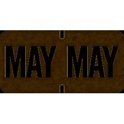 Tab Compatible "May" Month Labels, Vinyl Kimdura Stock, 1" X 1/2", Individual Months - Roll of 1000