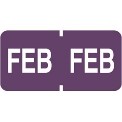 Tab Compatible "Feb" Month Labels, Vinyl Kimdura Stock, 1" X 1/2", Individual Months - Roll of 500
