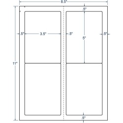 3.5" x 5" White Shipping Label, 4 Labels per Sheet (100 Sheets per Carton)