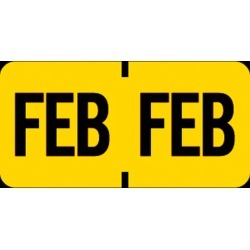 Tab Compatible "Feb" Month Labels, Vinyl Kimdura Stock, 1" X 1/2", Individual Months - Roll of 1000