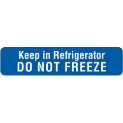 Keep Refrigerator Do Not Freeze 1-5/8" x 3/8" Blue/White Label (Roll of 500)