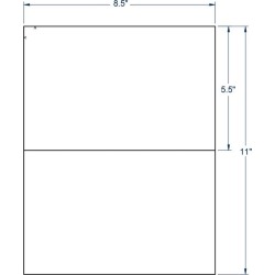 8.5" x 5.5" White Half Sheet Shipping Label, 2 Labels per Sheet (100 Sheets per Carton)