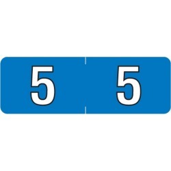 Barkley NBAM Compatible Mini "5" Numeric Labels, Laminated Stock, 1/2" X 1-1/2" Individual Numbers - Roll of 500