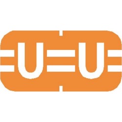 Tab Compatible Mini "U" Labels, Vinyl Kimdura Stock, 1/2" X 1" Individual Letters - Roll of 500
