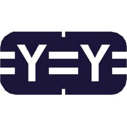 Tab Compatible Mini "Y" Labels, Vinyl Kimdura Stock, 1/2" X 1" Individual Letters - Roll of 500