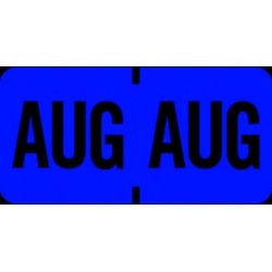 Tab Compatible "Aug" Month Labels, Vinyl Kimdura Stock, 1" X 1/2", Individual Months - Roll of 1000
