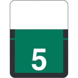 Tab Compatible Numeric "5" Labels, Vinyl Kimdura Stock, 1" x 3/4" Individual Numbers - Roll of 500