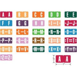 Tab Compatible Mini Alpha Labels, Vinyl Kimdura Stock, 1/2" X 1" Individual Letters - Roll of 500