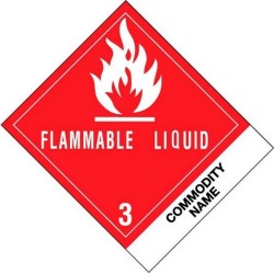 4" x 4-3/4" Flammable Liquid - Paint Related Materials UN1263 Labels (500 per Roll)
