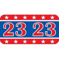 Patriot Compatible "23" Yearband Labels, Patriotic Labels,Laminated Stock 1-1/2" x 3/4" - 500 per Roll